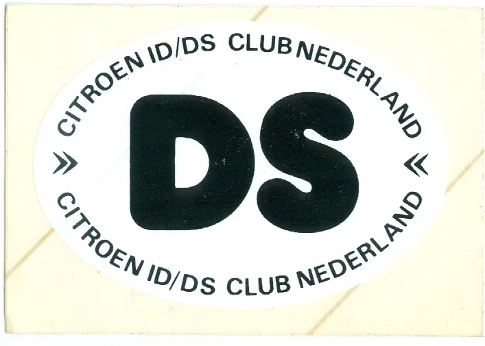 Sticker ID/DS Club OUDE STIJL, buitenzijde raam