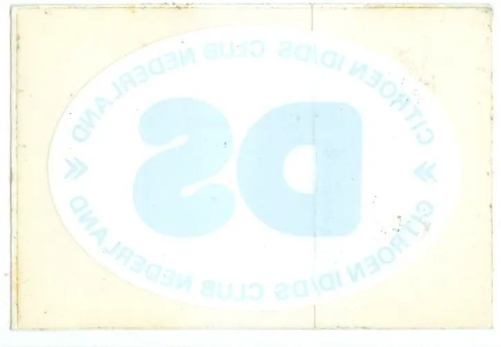 Sticker ID/DS Club OUDE STIJL, binnenzijde raam
