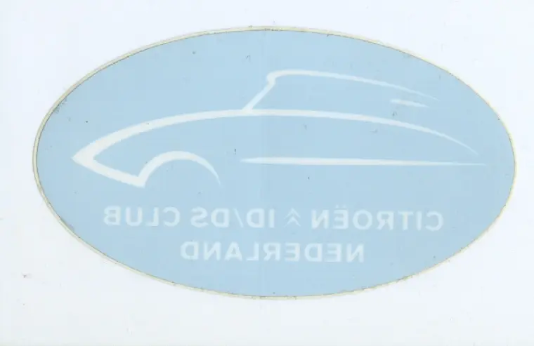 Sticker ID/DS Club, binnenzijde raam