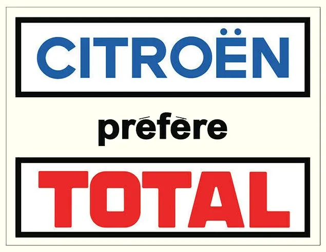 Sticker "Citroën préfère Total", binnenzijde raam (vierkant)