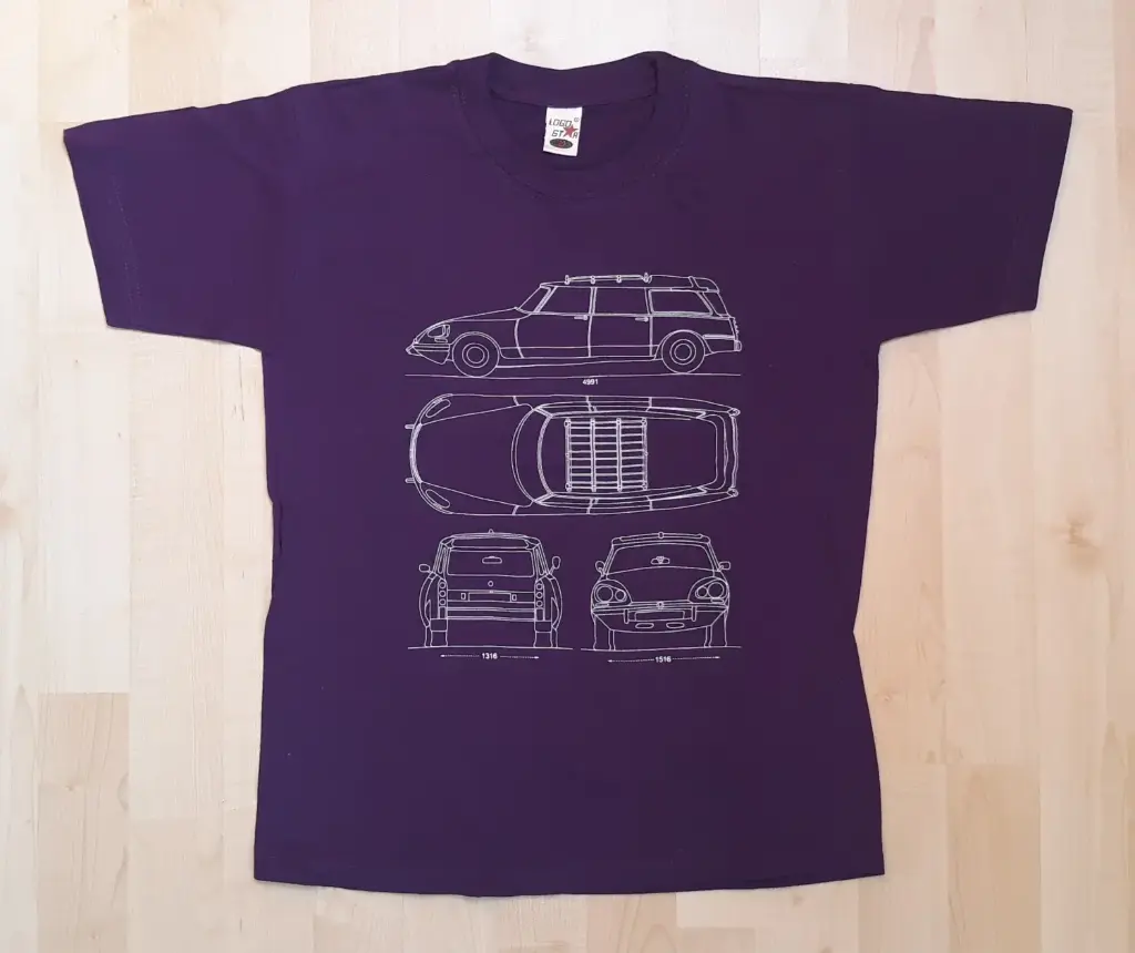 T-shirt Citroën DS Break, verschillende kleuren, ronde hals, kindermaat