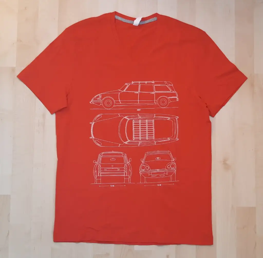 T-shirt Citroën DS Break, verschillende kleuren, V-hals