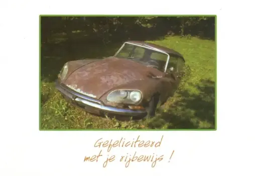 [W15995] Luxe-kaart Gefeliciteerd met je rijbewijs! (met envelop)