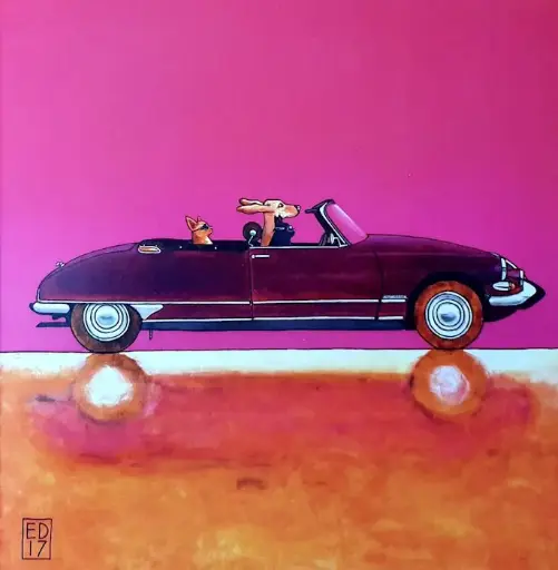 [W21115] Luxe-kaart "Citroën DS Cabrio" #2 (met envelop)