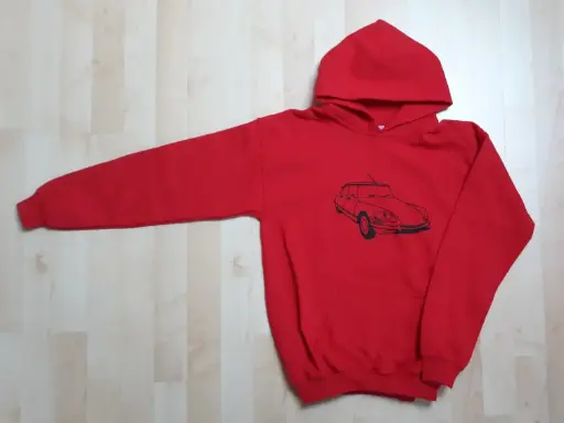 [W16477] Hoodie Citroën DS, rood, kindermaat XL