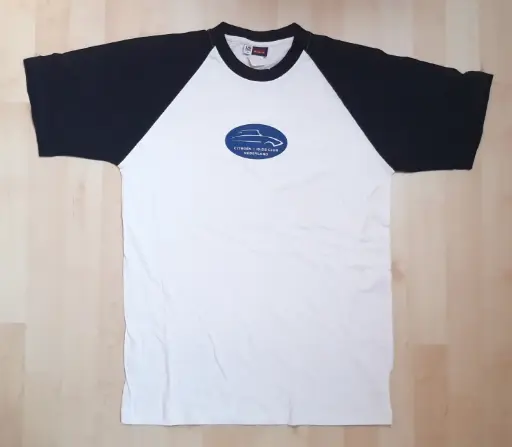 [W16531] T-shirt logo ID/DS Club, wit-donkerblauw