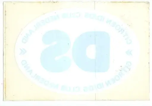 [W15825] Sticker ID/DS Club OUDE STIJL, binnenzijde raam