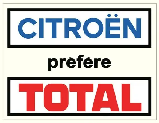 [W16500] Sticker "Citroën préfère Total", binnenzijde raam (vierkant)