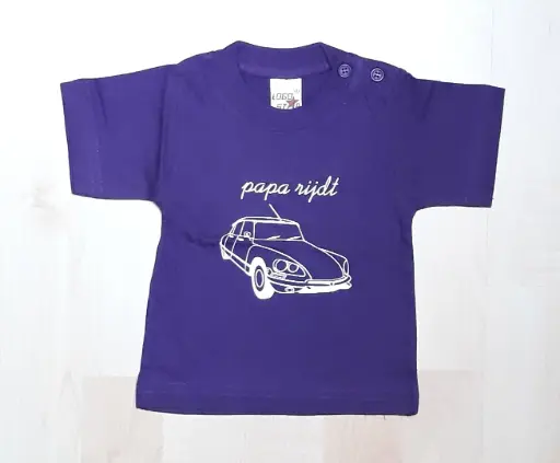 [W16283] T-shirt DS "papa rijdt", diverse kleuren, kindermaat
